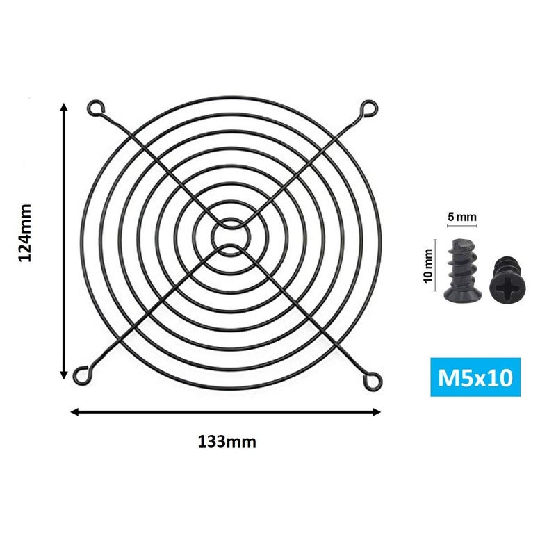 Easycargo 4pcs 140mm Fan Grill Guard Black with Screws - Image 2
